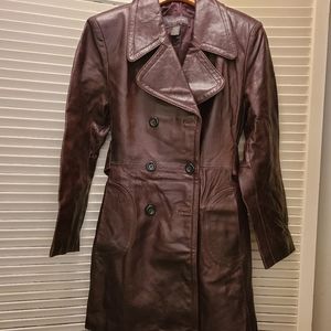 Banana Republic leather trench coat